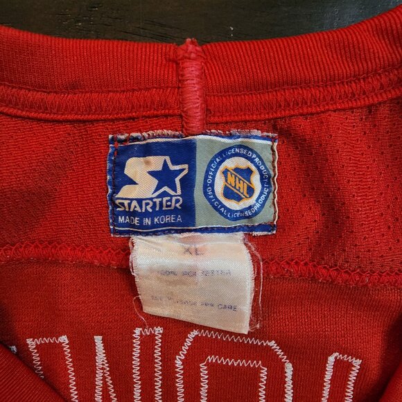 Gordie Howe #9 Detroit Red Wings red jersey. Starter. Tackle Twill. Size XL - Picture 2 of 9